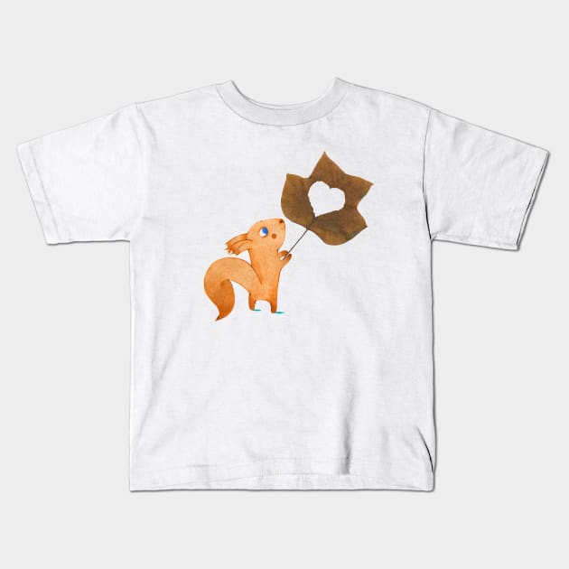 Squirrel love Kids T-Shirt by judithloske